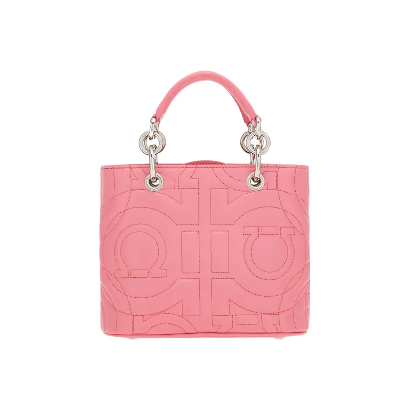 FERRAGAMO GANCINI Cow Leather Shoulder Bag, Crossbody Bag, Handbag Regular Women's Pink-1