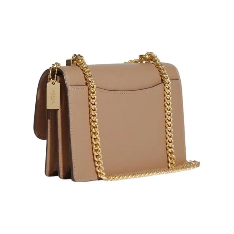 COACH Klare Cross Grain Leather Shoulder Bag, Crossbody Bag Women's Taupe-1
