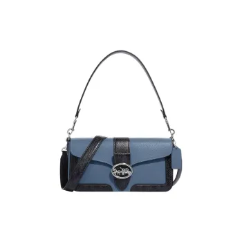 COACH Georgie Leather Shoulder Bag Portable Crossbody Bag Shoulder Bag Women's Indigo