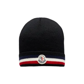 Moncler Tricolour stripe Wool Beanie Hat