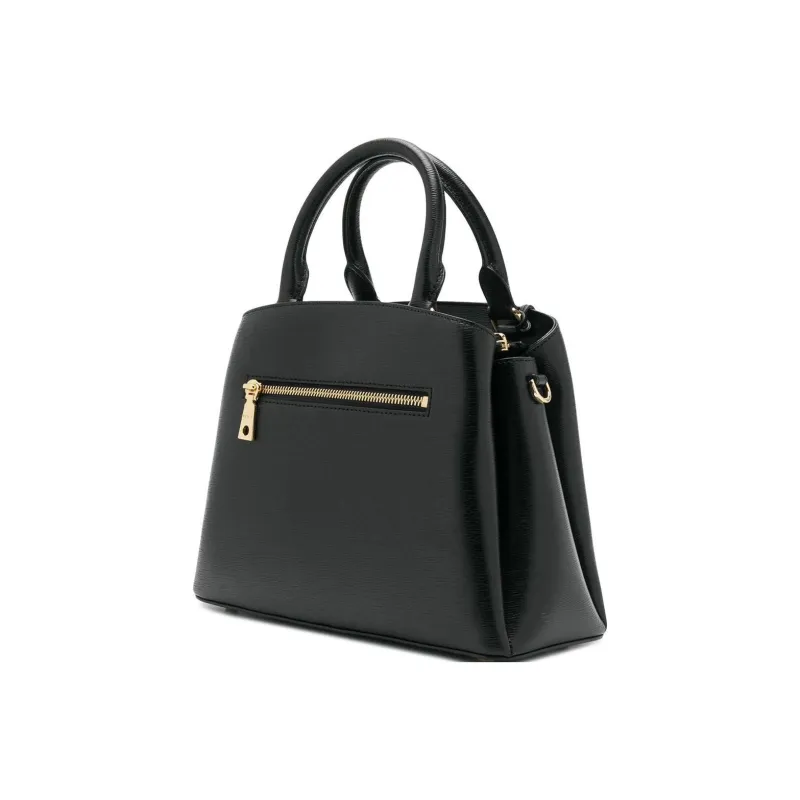 DKNY Leather Tote Bag Shopping Bag Shoulder Bag Crossbody Bag Handbag Medium Size Women's Black-2