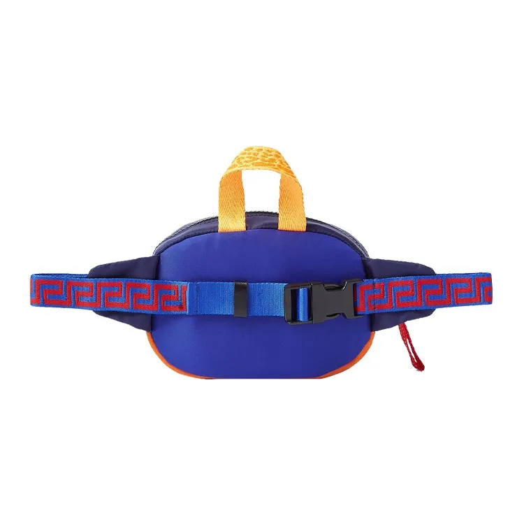 FANSIZHE VERSACE Cow Leather With Nylon One Shoulder Crossbody Fanny Pack Kids' Blue-1
