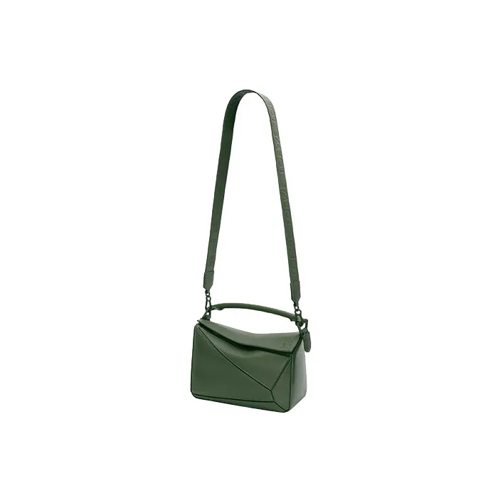 LOEWE Puzzle Bag In Satin Calfskin Small Vintage Khaki-1