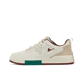 PEAK Skateboard Shoes Men Low Top Ecru Rumba Red