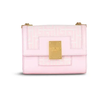 BALMAIN 1945 Calfskin Crossbody Bag Shoulder Bag Women's Light Pink