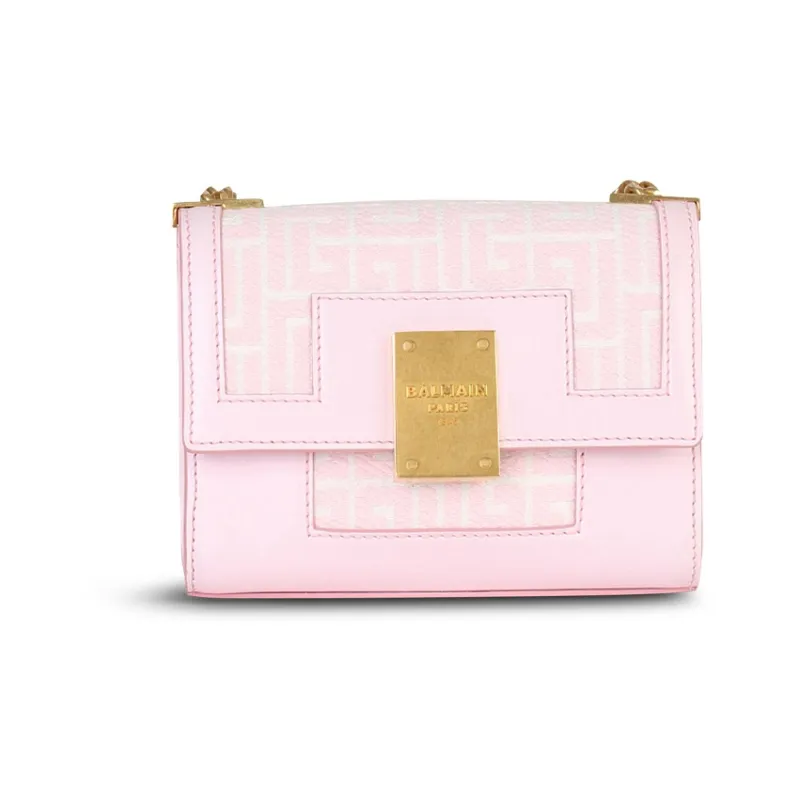 BALMAIN 1945 Calfskin Crossbody Bag Shoulder Bag Women's Light Pink-0