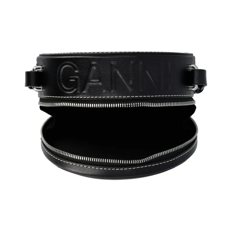 GANNI Leather Shoulder Bag Crossbody Bag Wallets Women's Black-4