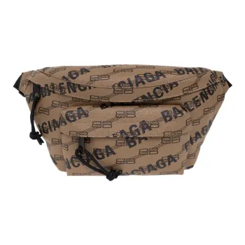 Balenciaga Canvas Canvas Bag Fanny Pack Medium Size Men's Brown