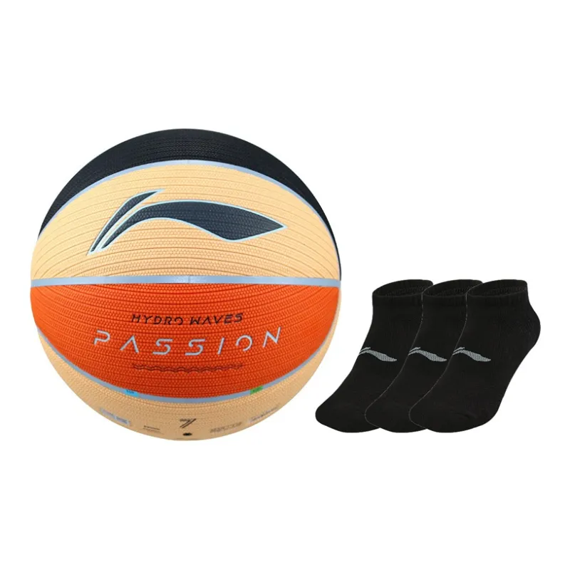 LiNing Badfive PU Basketball Black Orange Size 7 Ball Training Unisex-17