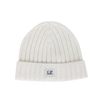 C.P.Company Logo Patch Ribbed Beanie