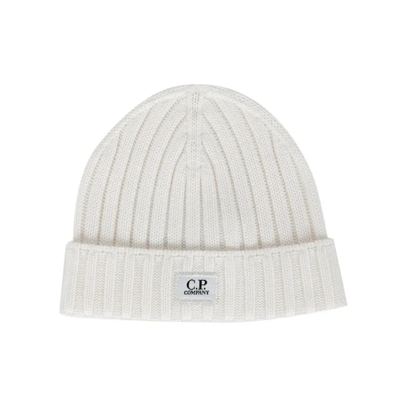 C.P.Company Logo Patch Ribbed Beanie-0
