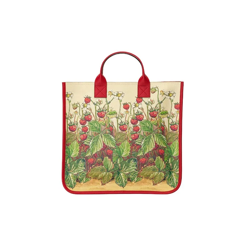 GUCCI Canvas With Leather Tote Bag, Shopping Bag, Handbag Tubas Kids' Red-3