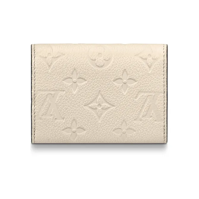 LOUIS VUITTON Rosalie Soft Grained Cow Leather Card Holder Wallet Women's Beige-2