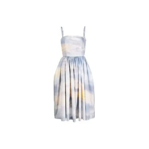 Alexander McQueen Sleeveless Dresses Women's Blue/Yellow