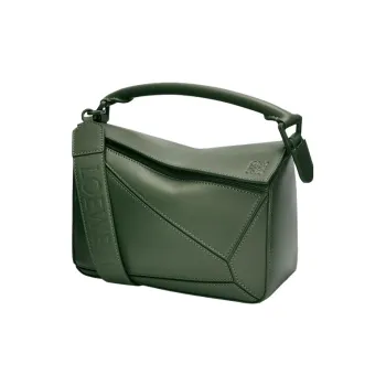 LOEWE Puzzle Bag In Satin Calfskin Small Vintage Khaki