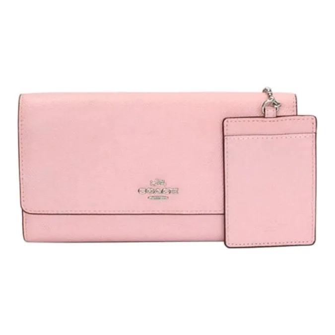 COACH Trifold Wallet Leather Wallet Women's Petal Pink-1