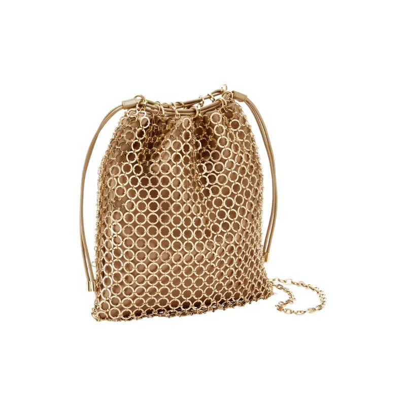 BVLGARI Metal One Shoulder Crossbody Clutches Small Size Women's Gold-2