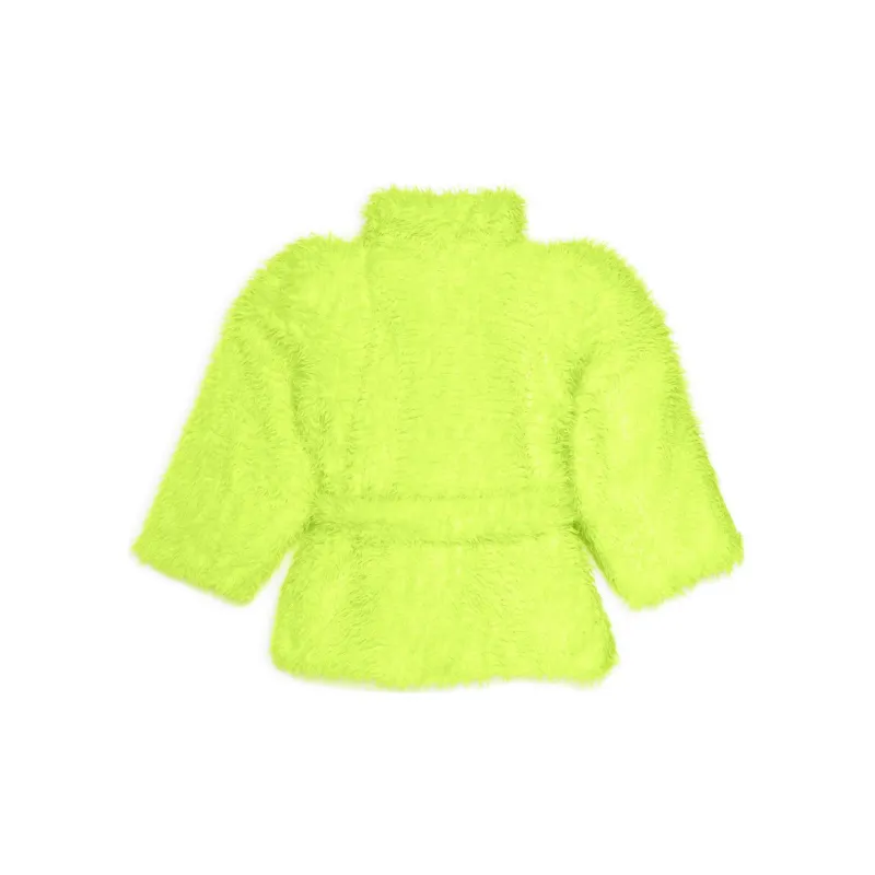 Balenciaga Teddy Sleeve Jacket 'Fluo Yellow'-1