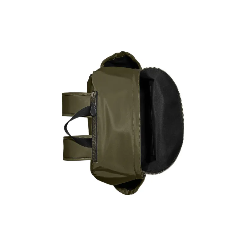 COACH Ma Natural Smooth Calfskin Detail Backpack Large Size Men's Olive Green-3