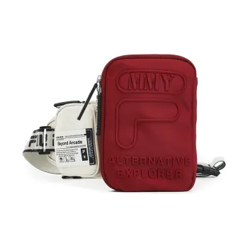 FILA Fabric Crossbody Bag, Handbag, One Shoulder Sling Bag Small Size Men's Syrah Burgundy
