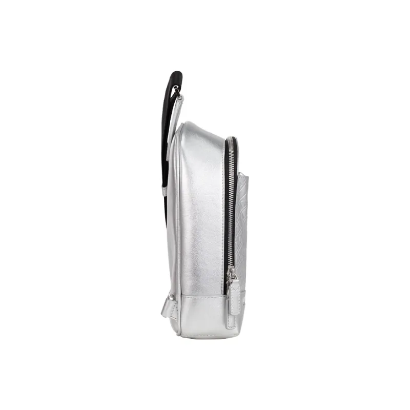 MONTBLANC M_Gram 4810 Cow Leather Sling Bag, Crossbody Bag Men's Silver White-2