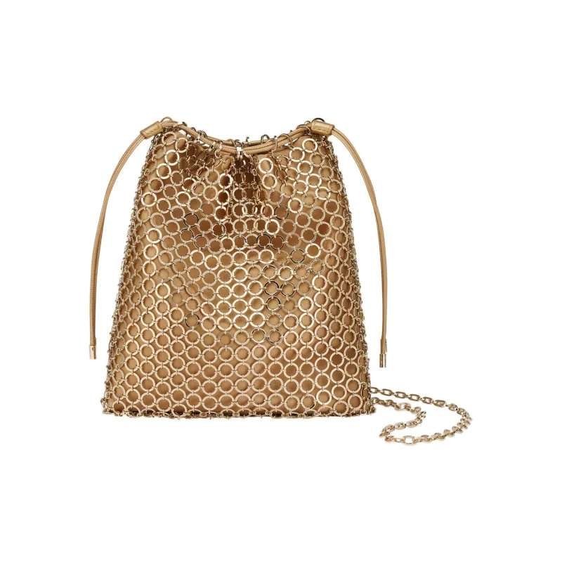 BVLGARI Metal One Shoulder Crossbody Clutches Small Size Women's Gold-3