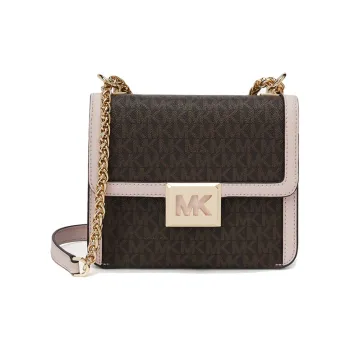 MICHAEL KORS Sonia Leather Crossbody Bag Shoulder Bag Women's Dark Brown Light & Pink