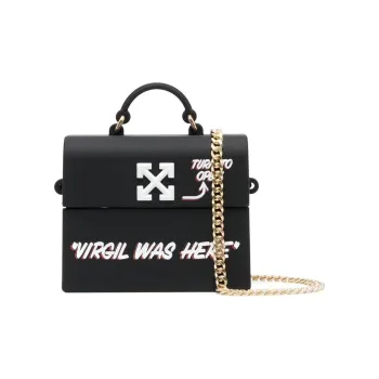 OFF-WHITE Polycarbonate Protective Case Portable Crossbody Bag Shoulder Bag Earphone Case Women's Black