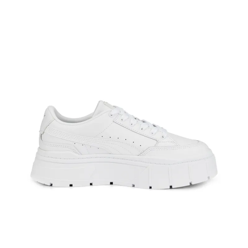 PUMA Mayze Stack Leather 'Triple White' Women's-1