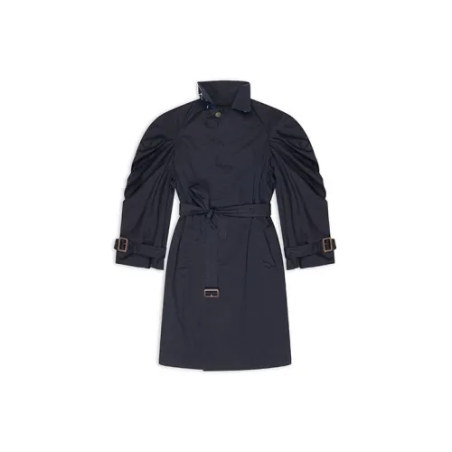 Balenciaga Trench Coats Women's Dark Blue