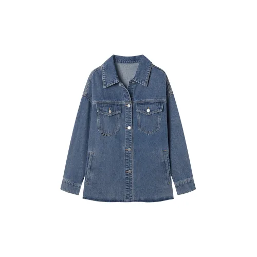 DIALOGUE Denim Jackets Women's Denim Blue