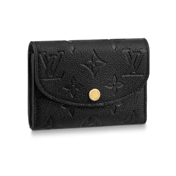 LOUIS VUITTON Rosalie Cow Leather Card Holder Wallet Coin Purses Regular Women's Black