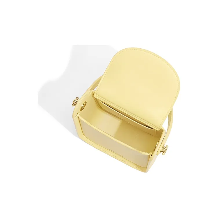 Gong Xuan Cow Leather Portable Crossbody Cell Phone Pouch Trumpets Women's Sunlight Yellow-4
