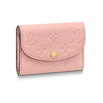 LOUIS VUITTON Rosalie Soft Grain Cow Leather Card Holder, Wallet Women's Pink