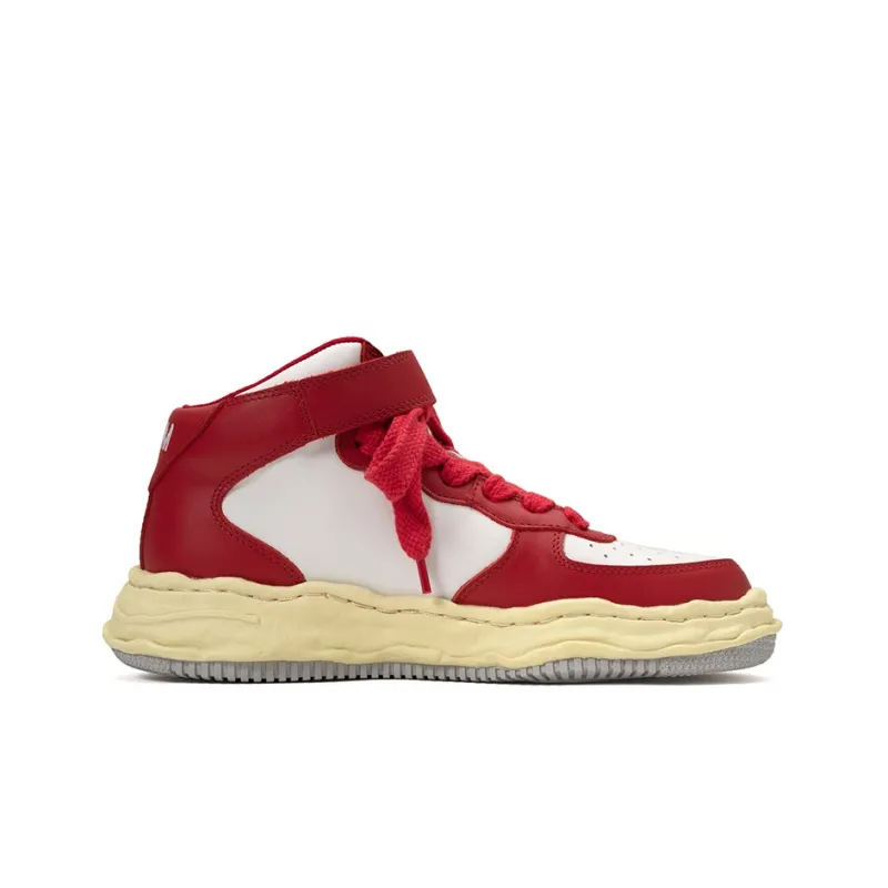 MIHARA YASUHIRO Wayne High Top Skateboard Shoes Unisex White Red-1