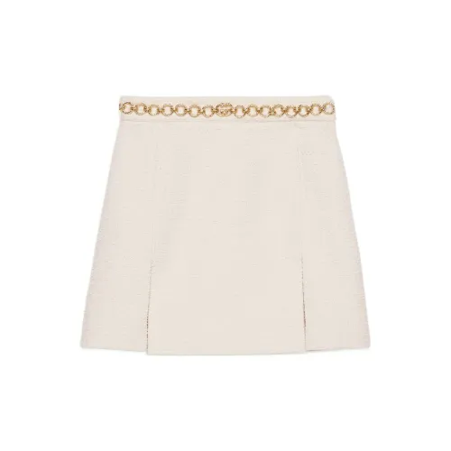 GUCCI Casual Short Skirts Women's Ivory White