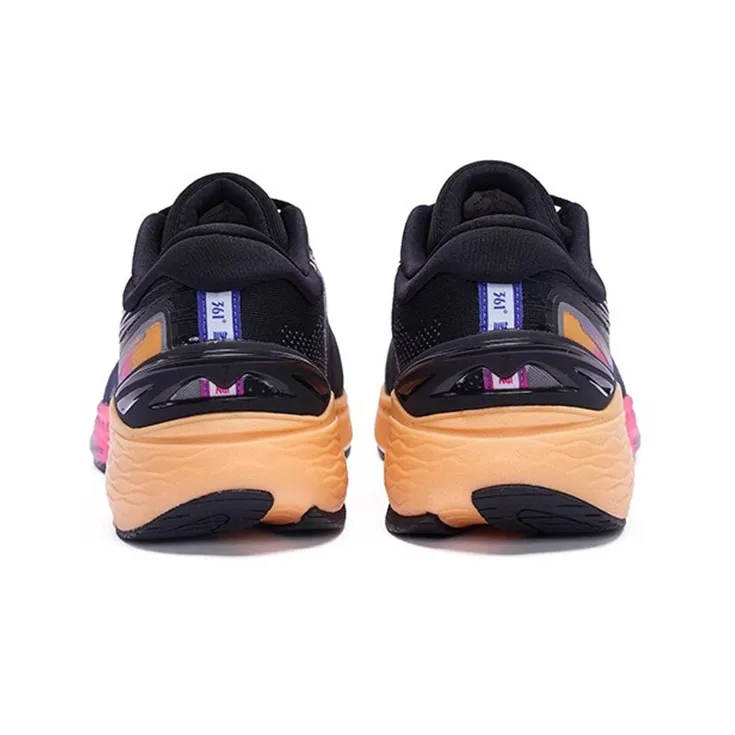 361° Q Bullet Super Pro 2.0 Running Shoes Men Low Top Obsidian Black/Oriental Purple/Orange-4