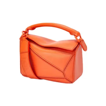 LOEWE Puzzle Bag In Satin Calfskin Mini Orange