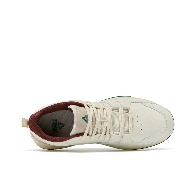 PEAK Skateboard Shoes Men Low Top Ecru Rumba Red-3