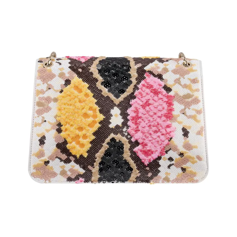 BVLGARI Serpenti Forever Calfskin Shoulder Bag, Crossbody Bag Medium Size Women's Multicolor-2