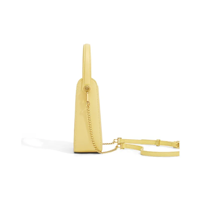 Gong Xuan Cow Leather Portable Crossbody Cell Phone Pouch Trumpets Women's Sunlight Yellow-3