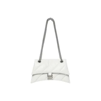 Balenciaga Women's Crush Small Chain Bag Quilted Optic White