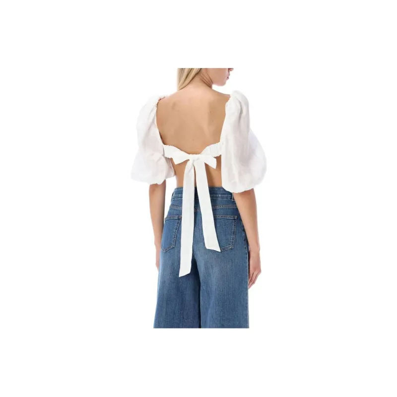 Zimmermann Crop Tops Women's White-1