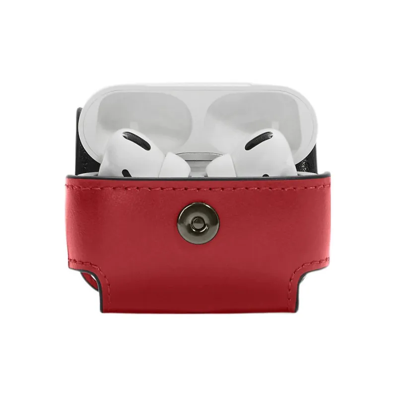 COACH Refined Calfskin AirPods Pro Earphone Case Men's Red-1