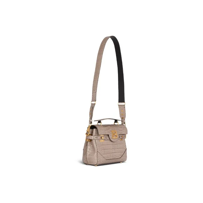 BALMAIN B-BUZZ Calfskin Shoulder Bag Women's Taupe-1