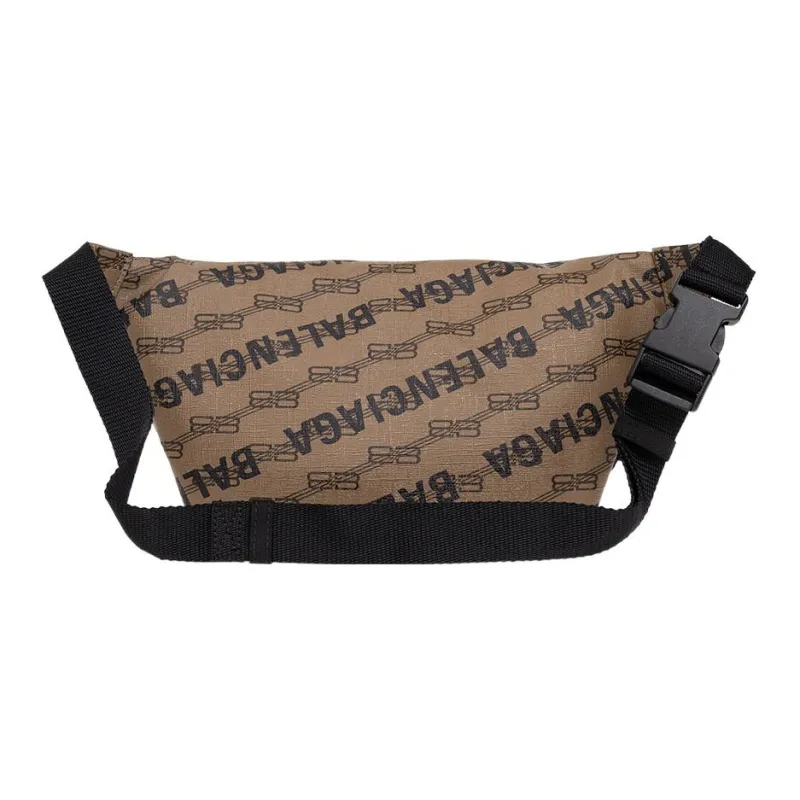 Balenciaga Canvas Canvas Bag Fanny Pack Medium Size Men's Brown-2
