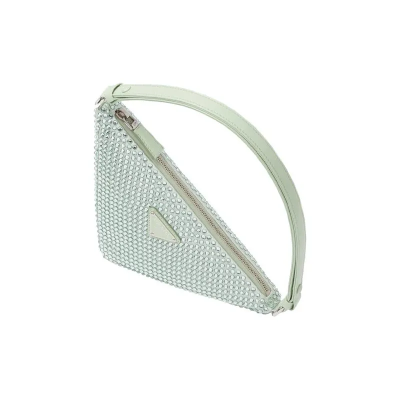 PRADA Fabric Clutches Handbags Women's Aqua Green-1