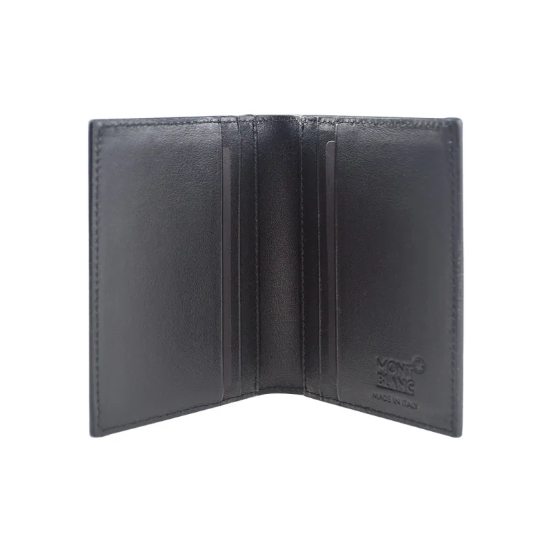 MONTBLANC Leather Leather Clip ID Pocket Business Card Holder Card Holder Regular Men's Black-2