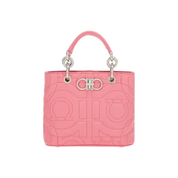 FERRAGAMO GANCINI Cow Leather Shoulder Bag, Crossbody Bag, Handbag Regular Women's Pink