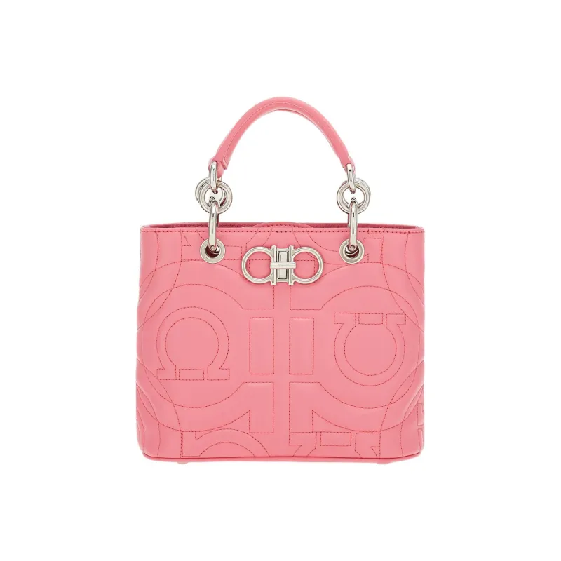 FERRAGAMO GANCINI Cow Leather Shoulder Bag, Crossbody Bag, Handbag Regular Women's Pink-0